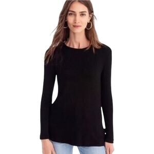 J. Crew Womens Side Tie Tunic Sweater Merino Wool Black G1105‎ Size S